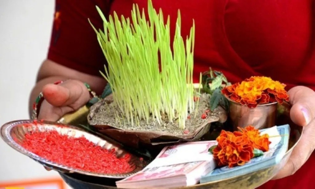 विजया दशमी पर्व  : 'नवदुर्गाको प्रसाद रातो टीका एवं समृद्धिको प्रतीक जमरा लगाइँदै'