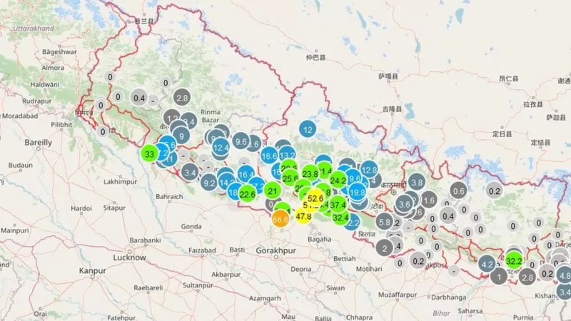 नेपालमा  मौसम  :   " धेरै ठाउँमा हल्कादेखि मुसलधारे वर्षा, कहिलेबाट सुधार हुन्छ ?"
