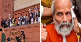 भारतीय संसद् भवन परिसरमा सांसदबीच झडप  :  ' सांसद घाइते '
